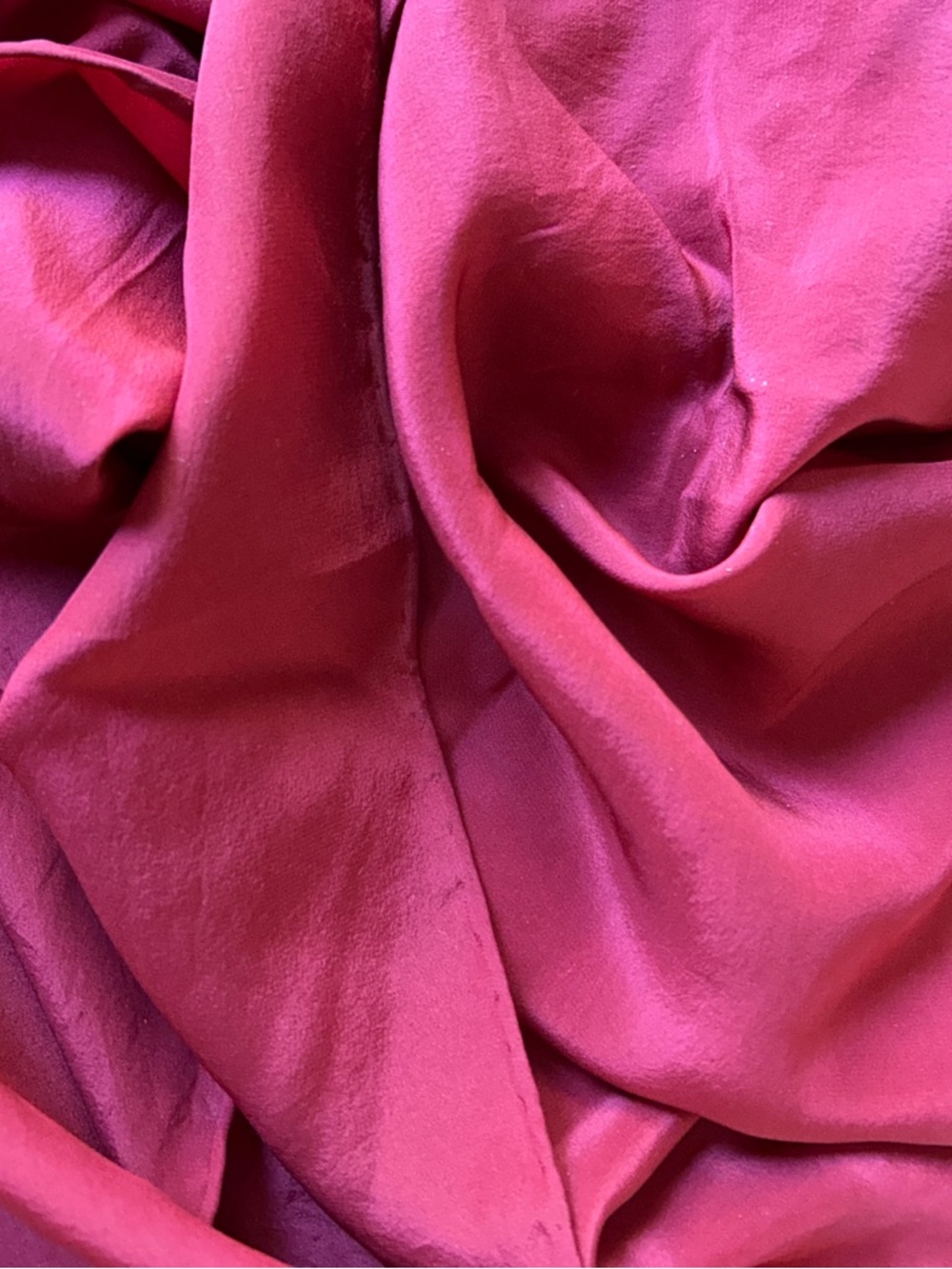 Scarf hand rolled probably silk 11“ x 59“